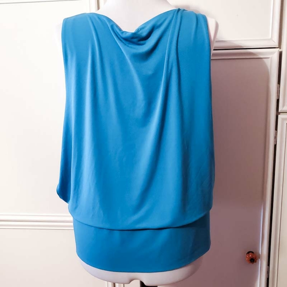 Alfani Teal Sleeveless Side Zipper Top - Picture 3 of 5